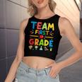 Team First Grade - 1St Grade Teacher Student Kids Women's Sleeveless Bow Backless Hollow Crop Top