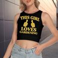 This Girl Loves Gardening Two Thumbs 554 Shirt Women's Sleeveless Bow Backless Hollow Crop Top