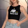 Vintage Mama Bear Pride Mother Teens Mom Lesbian Gay Lgbtq Women's Crop Top Tank Top