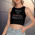 Welcome Back To School Silly 482 Shirt Women's Sleeveless Bow Backless Hollow Crop Top