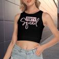 Womens Forty Squad Forty Af Dad Mom 40Th Birthday Matching Outfits Women's Sleeveless Bow Backless Hollow Crop Top