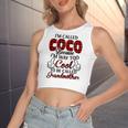 Coco Grandma Gift Im Called Coco Because Im Too Cool To Be Called Grandmother Women's Sleeveless Bow Backless Hollow Crop Top