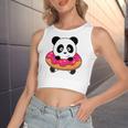 Cute Panda Bear Pandas Donut Sprinkles Women's Crop Top Tank Top