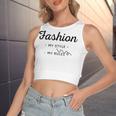 Fashion My Style My Rules Gift For Girls Teenage Bestfriend Baby Girl Women's Sleeveless Bow Backless Hollow Crop Top