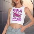 Girls Love Hhoresed So Much Women's Sleeveless Bow Backless Hollow Crop Top