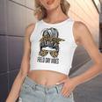 Happy Field Day Field Day Tee Kids Graduation School Fun Day V12 Women's Sleeveless Bow Backless Hollow Crop Top