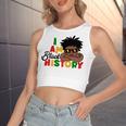 I Am Black History For Kids Boys Black History Month Women's Sleeveless Bow Backless Hollow Crop Top