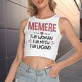 Memere Grandma Gift Memere The Woman The Myth The Legend Women's Sleeveless Bow Backless Hollow Crop Top