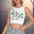 One Lucky Girl Funny St Patrick Day Women's Sleeveless Bow Backless Hollow Crop Top