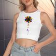 Rainbow Sunflower Love Is Love Lgbt Gay Lesbian Pride Women's Crop Top Tank Top