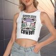 Simmer Down Cowboy Western Style Gift Women's Sleeveless Bow Backless Hollow Crop Top