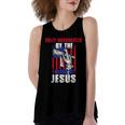 Fully Vaccinated By The Blood Of Jesus Christian USA Flag V2 Women's Loose Fit Open Back Split Tank Top