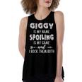 Giggy Grandma Gift Giggy Is My Name Spoiling Is My Game Women's Loose Fit Open Back Split Tank Top