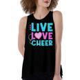 Live Love Cheer Funny Cheerleading Lover Quote Cheerleader V2 Women's Loose Fit Open Back Split Tank Top