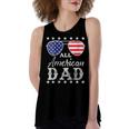 Womens All American Dad Fathers Men Patriotic 4Th Of July Women's Loose Fit Open Back Split Tank Top