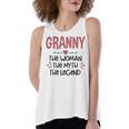 Granny Grandma Gift Granny The Woman The Myth The Legend Women's Loose Fit Open Back Split Tank Top