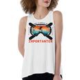 School Is Important But Skiing Is Importanter Women's Loose Fit Open Back Split Tank Top