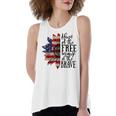 Sunflower Home Of The Free Because Of The Brave 4Th Of July V2 Women's Loose Fit Open Back Split Tank Top