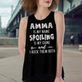 Amma Grandma Gift Amma Is My Name Spoiling Is My Game Women's Loose Fit Open Back Split Tank Top