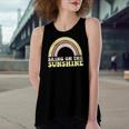 Bring On The Sunshine Distressed Graphic Tee Rainbow Women's Loose Tank Top