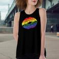 Gay Kiss Rainbow Pride Flag Sexy Lips Proud Lgbt Q Ally Women's Loose Tank Top