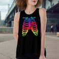 Gay Rainbow Pride Lgbt Halloween Skeleton Women's Loose Tank Top