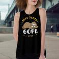 Gopa Grandpa Gift Best Sloth Gopa Ever Women's Loose Fit Open Back Split Tank Top