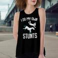 I Do My Own Stunts Get Well Funny Horse Riders Animal Women's Loose Fit Open Back Split Tank Top