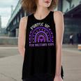 Purple Up For Military Kids Rainbow Military Child Month V2 Women's Loose Fit Open Back Split Tank Top