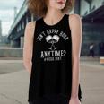 Womens Funny Isnt Happy Hour Anytime Sarcastic Megapint Wine Women's Loose Fit Open Back Split Tank Top
