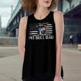 Womens Pit Bull Dad American Flag 4Th Of July Patriotic Gift Women's Loose Fit Open Back Split Tank Top