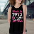 Womens Vintage Birthday Gifts Made In 1972 50 Year Of Being Awesome Women's Loose Fit Open Back Split Tank Top