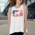 Akita Inu For Dog Mom Dog Dad Usa Flag 4Th Of July Women's Loose Fit Open Back Split Tank Top
