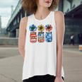 Country Farm Canning Ball Jars Sunflower God Bless America Women's Loose Tank Top