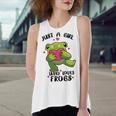 Cute Frog Just A Girl Who Loves Frogs Funny Frog Lover Gift For Girl Frog Lover Women's Loose Fit Open Back Split Tank Top