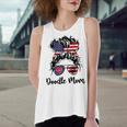 Doodle Mom Happy 4Th Of July American Flag Day Women's Loose Fit Open Back Split Tank Top