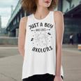 Funny Axolotl Quote Mexican Walking Fish Just A Boy Who Loves Axolotls Women's Loose Fit Open Back Split Tank Top