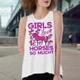 Girls Love Hhoresed So Much Women's Loose Fit Open Back Split Tank Top