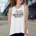 Hello Kindergarten V2 Women's Loose Fit Open Back Split Tank Top