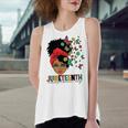 Junenth Is My Independence Day Black Queen And Butterfly Women's Loose Tank Top