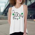 One Lucky Boy Funny St Patrick Day Women's Loose Fit Open Back Split Tank Top