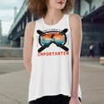 School Is Important But Skiing Is Importanter Women's Loose Fit Open Back Split Tank Top