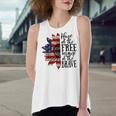 Sunflower Home Of The Free Because Of The Brave 4Th Of July V2 Women's Loose Fit Open Back Split Tank Top