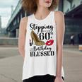 Womens Stepping Into My 60Th Birthday Blessed Womens 60 Years Old Women's Loose Fit Open Back Split Tank Top
