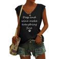 Dogs And Wine Make Everything Fine Dog Women's V-neck Tank Top