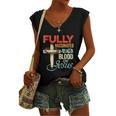 Fully Vaccinated By The Blood Of Jesus Faith Funny Christian Women's V-neck Casual Sleeveless Tank Top