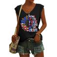 Home Of The Free Because Of The Brave Sunflower 4Th Of July Women's Vneck Tank Top