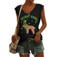 Irish Girl Leprechaun Poodle Dog St Patricks Day Kids Women's V-neck Casual Sleeveless Tank Top