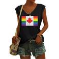 Lgbt Gay Pride Rainbow Canadian Flag Women's V-neck Tank Top