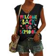 Welcome Back To School Happy First Day 488 Shirt Women's V-neck Casual Sleeveless Tank Top